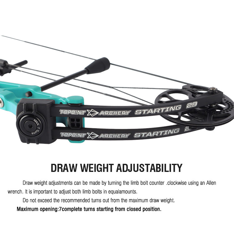 Topoint Starting 29 Youth Target Compound Bow Package 12-40lbs RH