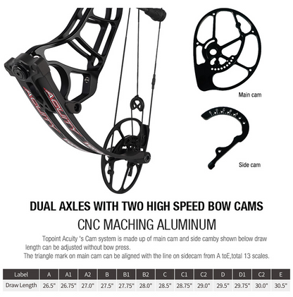 Topoint Acuity 33 Hunting Compound Bow 2026 Upgrade Adjustable Cam