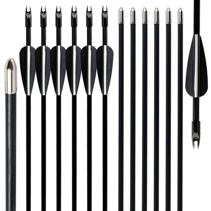 28" Fiberglass Arrows upto 30LB For Kid Practice Target Recurve Compound Bow
