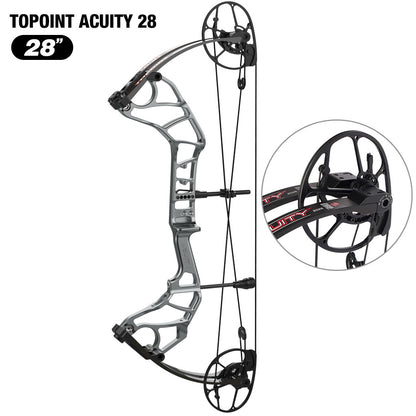 Topoint Acuity 28 Hunting Compound Bow 2026 Upgrade Adjustable Cam