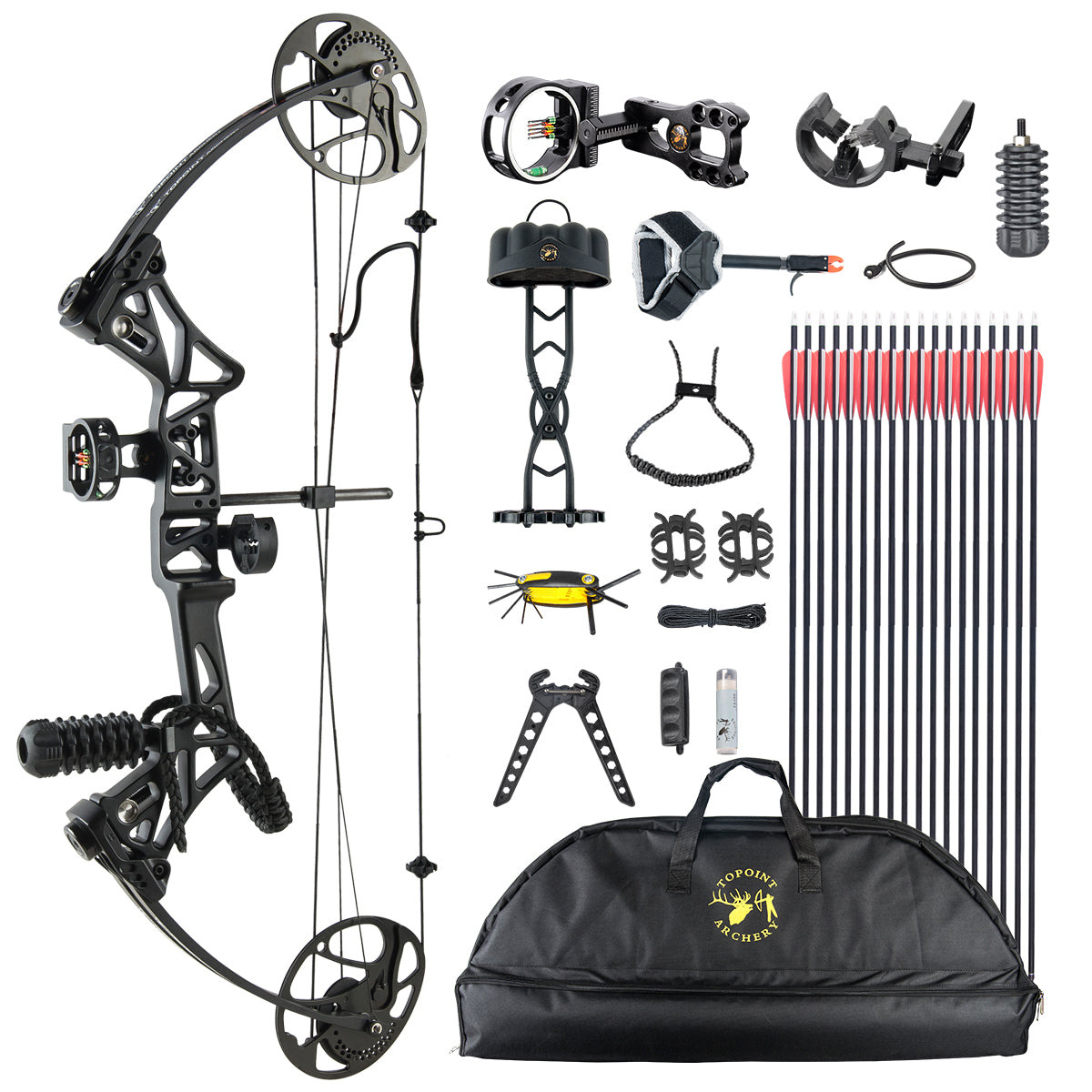 TOPOINT M1 15-70LB COMPOUND BOW Package with Soft Bag