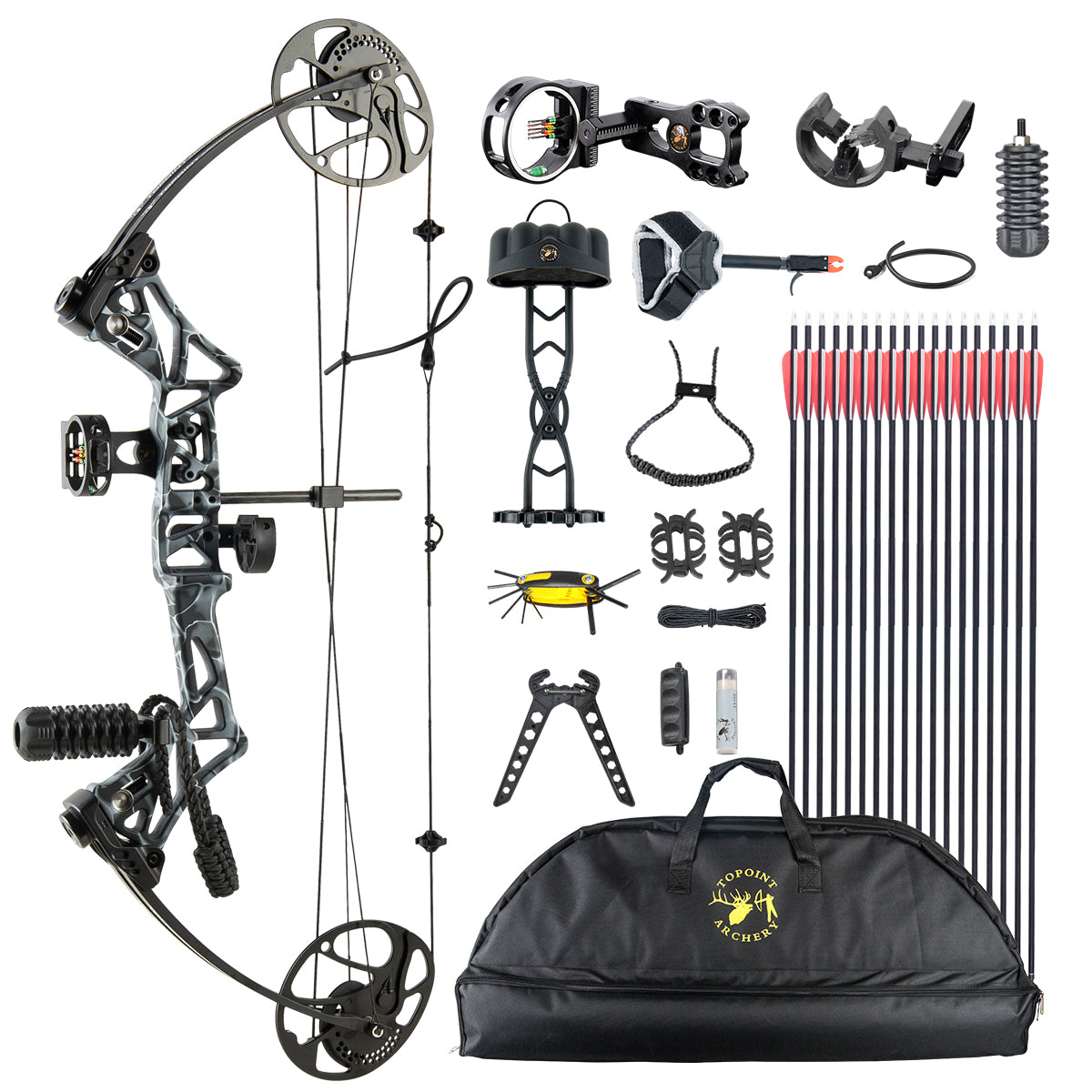 TOPOINT M1 15-70LB COMPOUND BOW Package with Soft Bag