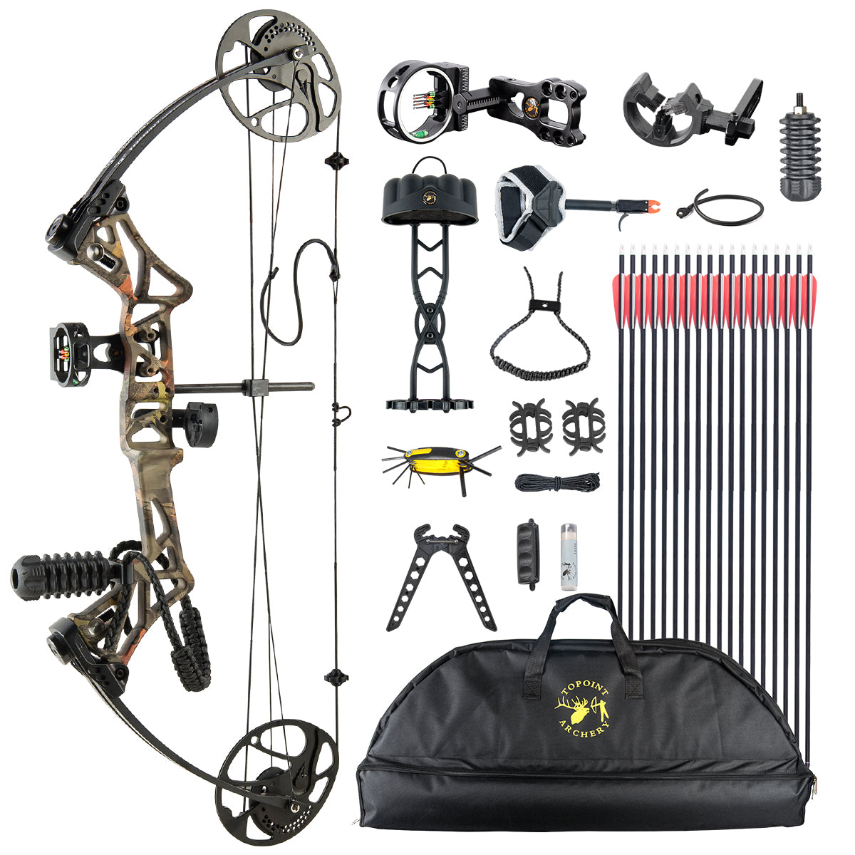 TOPOINT M1 15-70LB COMPOUND BOW Package with Soft Bag