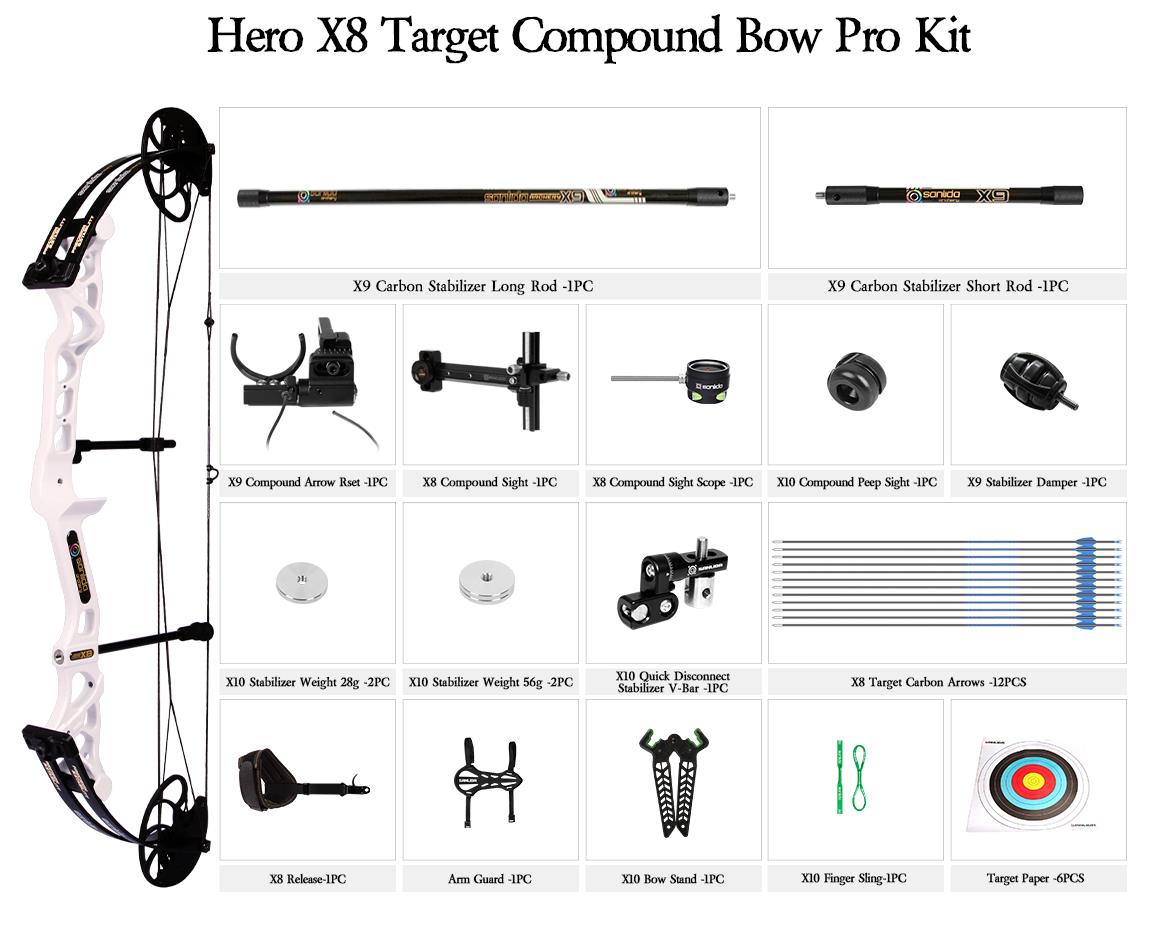 Sanlida Hero X8 Target Compound Bow Pro Package