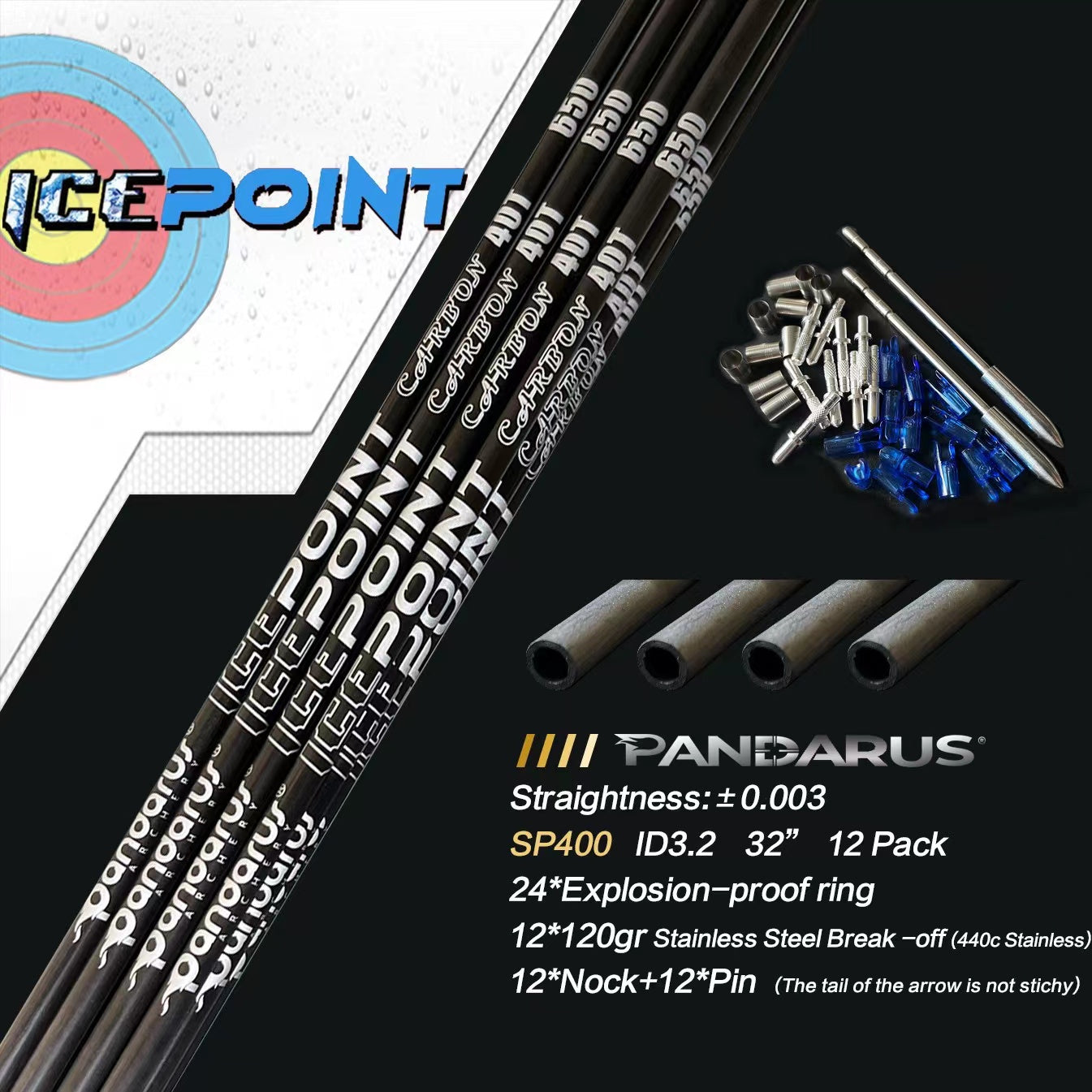 Pandarus ICEPOINT 3.2mm .003 Straightness Shaft Only