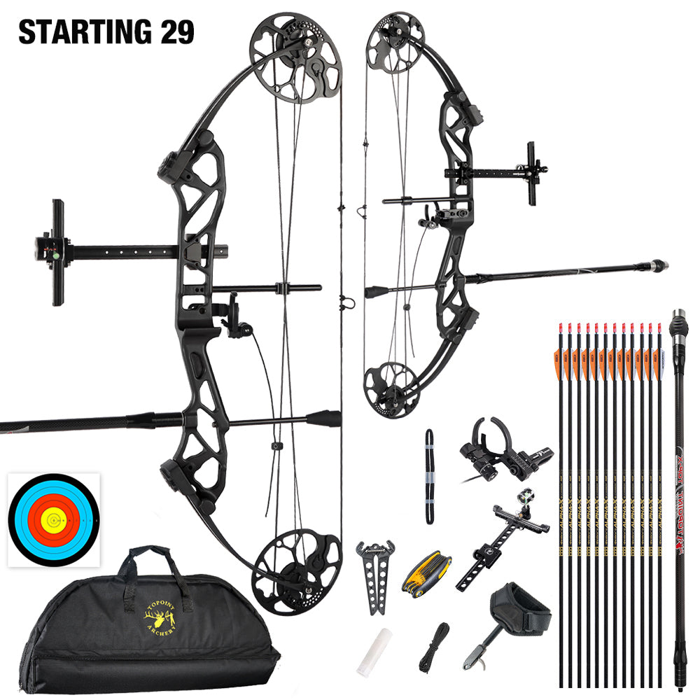 Topoint Starting 29 Youth Target Compound Bow Package 12-40lbs RH