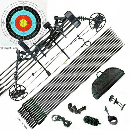 KM Compound Bow 20-60lbs Archery Bow with 2 extra main strings