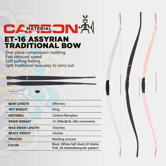 Nika Archery ET-16 Assyrian Carbon Traditional Bow