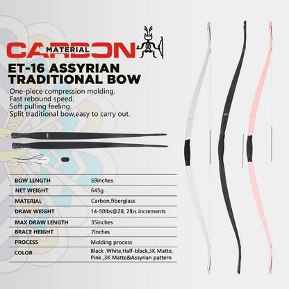 Nika Archery ET-16 Assyrian Carbon Traditional Bow