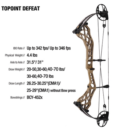 Topoint Defeat Hunter Compound Bow 40-70lb Cam1