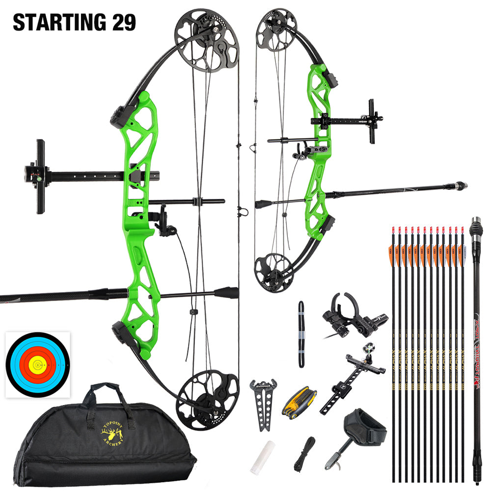 Topoint Starting 29 Youth Target Compound Bow Package 12-40lbs RH