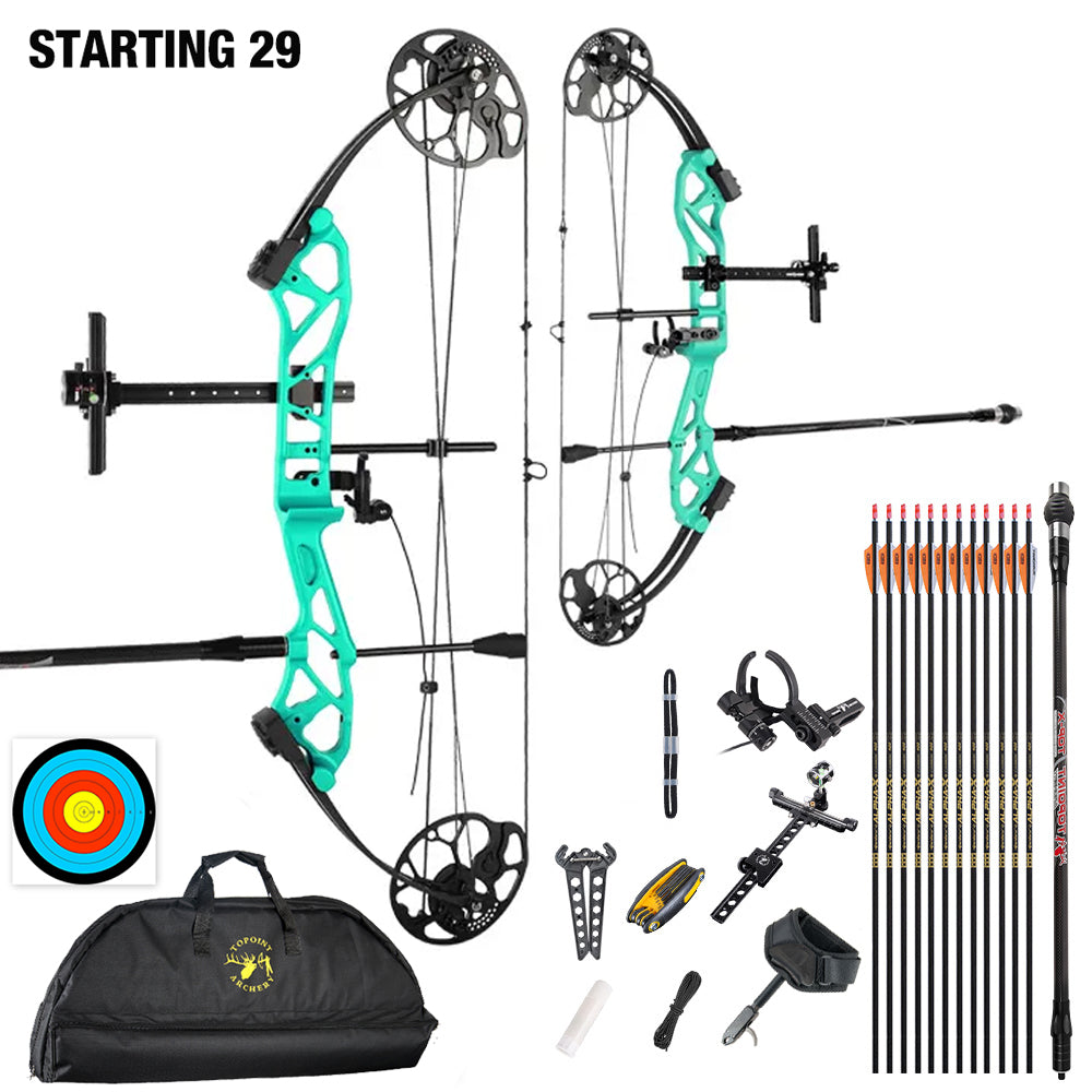 Topoint Starting 29 Youth Target Compound Bow Package 12-40lbs RH