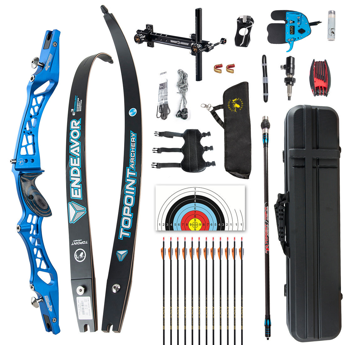 American Riser Bow Topoint ILF Target Recurve Bow Package Unison Riser Endeavour Limbs 18 ...