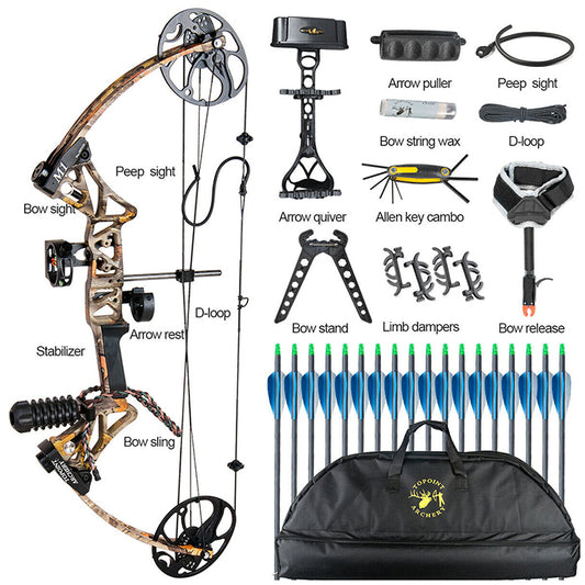 TOPOINT M1 15-70LB COMPOUND BOW Package with Soft Bag
