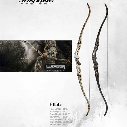 Junxing F166 Recurve Bow IFL 64" Hunting Target Bow Aluminium Riser