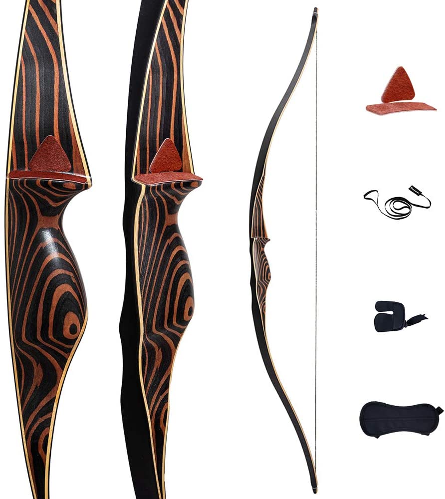 Deerseeker Traditional Hunting Long bow 54" Longbow RH 30-60lb longbow 1pcs