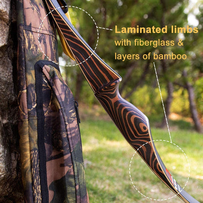 Deerseeker Traditional Hunting Long bow 54" Longbow RH 30-60lb longbow 1pcs