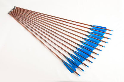 Topoint Pure Carbon Wood Wrap Arrows Feather Fletching For Recurve Hunting Bow Longbow