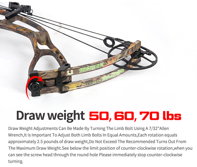 Daibow Tachyon Compound Bow Hunting Compound Bow CNC Riser Right Handed Bow only
