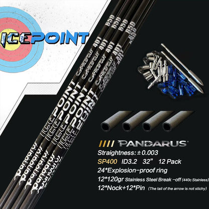 Pandarus ICEPOINT 3.2mm .001 Straightness With Nocks and Tips