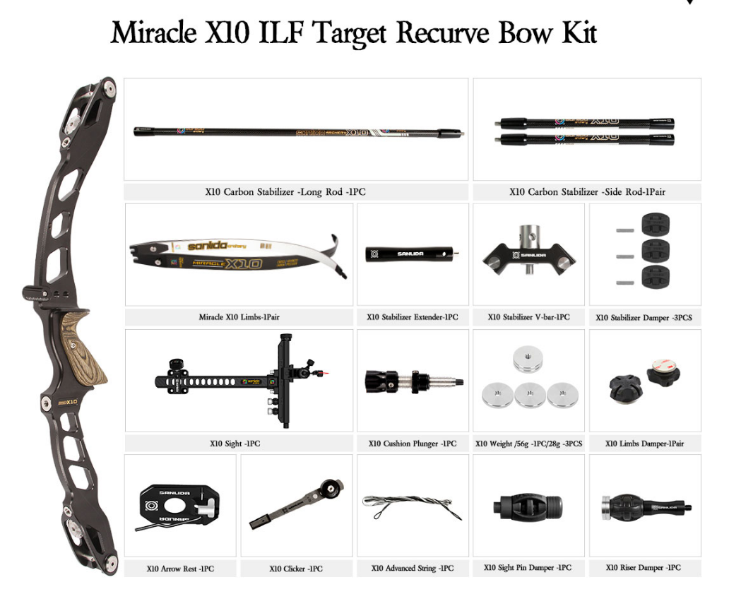 Sanlida Miracle X10 ILF Target Recurve Bow Kit - topointarchery