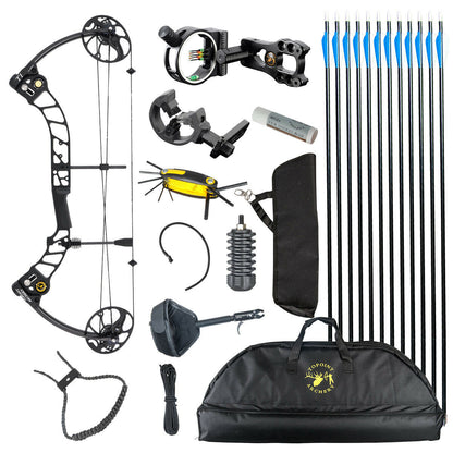 Topoint T1 15-70LB COMPOUND BOW & ARROW HUNTING TARGET ARCHERY RH/LH
