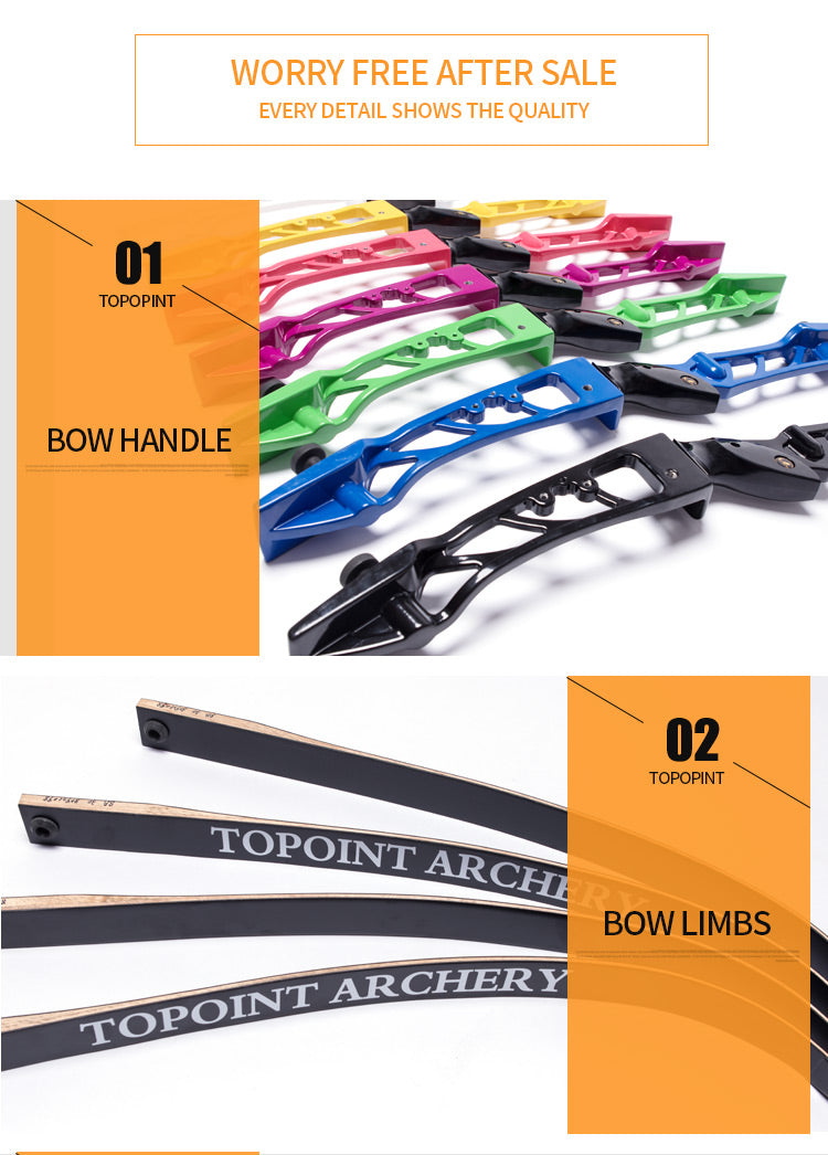 Topoint R2 Recurve Bow Replacement Riser (multicolor option) or Limbs (from 18-38lb)